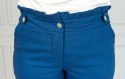 Spodnie BB damskie eleganckie cygaretki 7/8 z falbanką- granatowe - Moda Sanok Spodnie BB damskie eleganckie cygaretki 7/8 z falbanką- granatowe - Moda Sanok