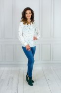 Biała damska koszula w zielone groszki Moda Sanok