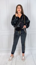 Bluza Dresowa Ze Złotymi Lampasami LATYNKA Moda Sanok Bluza Dresowa Ze Złotymi Lampasami LATYNKA Moda Sanok