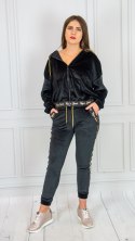Bluza Dresowa Ze Złotymi Lampasami LATYNKA Moda Sanok Bluza Dresowa Ze Złotymi Lampasami LATYNKA Moda Sanok