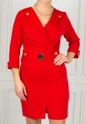 Elegancka sukienka OMBRE z złotą klamrą - czerwona - Moda Sanok Elegancka sukienka OMBRE z złotą klamrą - czerwona - Moda Sanok