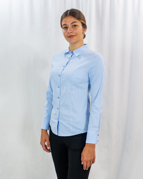 Elegancka niebieska koszula damska z długim rękawem Strefa Mody - MODA SANOK Elegancka niebieska koszula damska z długim rękawem Strefa Mody - MODA SANOK