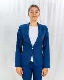 Elegancki granatowy żakiet BB zapinany na złoty, błyszczący guzik - MODA SANOK Elegancki granatowy żakiet BB zapinany na złoty, błyszczący guzik - MODA SANOK