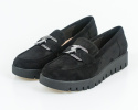 Czarne buty loafersy ze srebrnym grubym łańcuszkiem na lekkiej platformie SERGIO LEONE - MODA SANOK Czarne buty loafersy ze srebrnym grubym łańcuszkiem na lekkiej platformie SERGIO LEONE - MODA SANOK