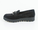 Czarne buty loafersy ze srebrnym grubym łańcuszkiem na lekkiej platformie SERGIO LEONE - MODA SANOK Czarne buty loafersy ze srebrnym grubym łańcuszkiem na lekkiej platformie SERGIO LEONE - MODA SANOK