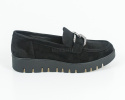 Czarne buty loafersy ze srebrnym grubym łańcuszkiem na lekkiej platformie SERGIO LEONE - MODA SANOK Czarne buty loafersy ze srebrnym grubym łańcuszkiem na lekkiej platformie SERGIO LEONE - MODA SANOK