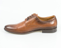 Eleganckie skórzane męskie brązowe buty z przyciemnianym przodem gładkie - MODA SANOK Eleganckie skórzane męskie brązowe buty z przyciemnianym przodem gładkie - MODA SANOK