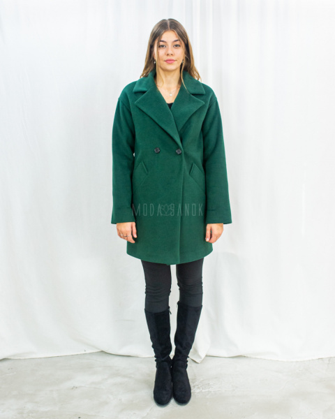 Elegancki damski płaszcz MORIS w kolorze butelkowej zieleni z wełną w składzie model LIZA - MODA SANOK Elegancki damski płaszcz MORIS w kolorze butelkowej zieleni z wełną w składzie model LIZA - MODA SANOK