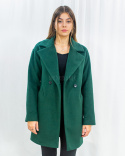 Elegancki damski płaszcz MORIS w kolorze butelkowej zieleni z wełną w składzie model LIZA - MODA SANOK Elegancki damski płaszcz MORIS w kolorze butelkowej zieleni z wełną w składzie model LIZA - MODA SANOK