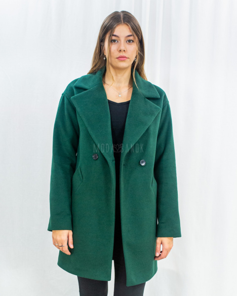 Elegancki damski płaszcz MORIS w kolorze butelkowej zieleni z wełną w składzie model LIZA - MODA SANOK Elegancki damski płaszcz MORIS w kolorze butelkowej zieleni z wełną w składzie model LIZA - MODA SANOK