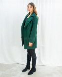 Elegancki damski płaszcz MORIS w kolorze butelkowej zieleni z wełną w składzie model LIZA - MODA SANOK Elegancki damski płaszcz MORIS w kolorze butelkowej zieleni z wełną w składzie model LIZA - MODA SANOK