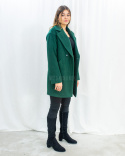 Elegancki damski płaszcz MORIS w kolorze butelkowej zieleni z wełną w składzie model LIZA - MODA SANOK Elegancki damski płaszcz MORIS w kolorze butelkowej zieleni z wełną w składzie model LIZA - MODA SANOK