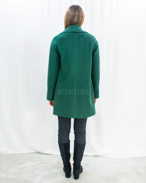 Elegancki damski płaszcz MORIS w kolorze butelkowej zieleni z wełną w składzie model LIZA - MODA SANOK Elegancki damski płaszcz MORIS w kolorze butelkowej zieleni z wełną w składzie model LIZA - MODA SANOK