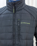 Kurtka VOLCANO ocieplana męska przejściowa w kolorze czarnym z zielonym napisem - MODA SANOK