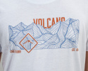 T-shirt VOLCANO męski bawełniany w kolorze białym z pomarańczowo-niebieskim nadrukiem - MODA SANOK T-shirt VOLCANO męski bawełniany w kolorze białym z pomarańczowo-niebieskim nadrukiem - MODA SANOK