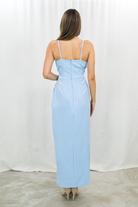 Długa elegancka suknia LAURA w kolorze błękitnym KATNISS - MODA SANOK Długa elegancka suknia LAURA w kolorze błękitnym KATNISS - MODA SANOK