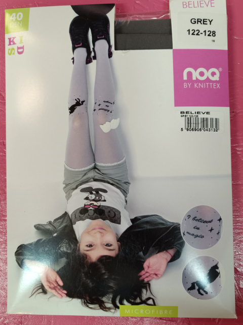 Dziewczęce rajstopy z napisem i printem jednorożca KNITTEX BELIEVE - MODA SANOK Dziewczęce rajstopy z napisem i printem jednorożca KNITTEX BELIEVE - MODA SANOK