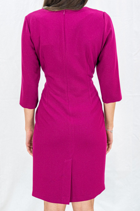 Elegancka wizytwa sukienka w kolorze fioletowego różu BOLERO - MODA SANOK Elegancka wizytwa sukienka w kolorze fioletowego różu BOLERO - MODA SANOK