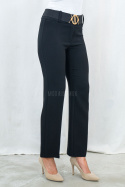 Eleganckie spodnie z pasem w kolorze czarnym BARTON - MODA SANOK Eleganckie spodnie z pasem w kolorze czarnym BARTON - MODA SANOK