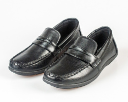 Buty chłopięce mokasyny czarne - MODA SANOK