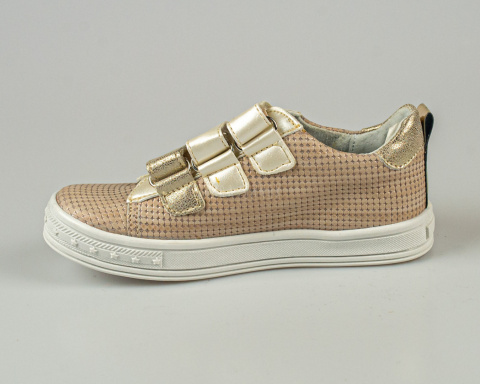 Buty sportowe dziewczęce jasny beż zapinane na rzepy KORNECKI - MODA SANOK Buty sportowe dziewczęce jasny beż zapinane na rzepy KORNECKI - MODA SANOK