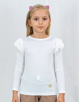 Dziewczęca bluzeczka ecru z falbankami na ramionach CARMEN - MODA SANOK