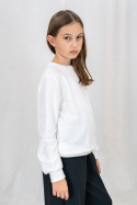 Elegancki sweter dziewczęcy w kolorze ecru CARMEN - MODA SANOK