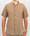 Bawełniana Koszula Męska brązowa z krótkim rękawem w kroju slim fit ESPADA MEN'S WEAR - MODA SANOK
