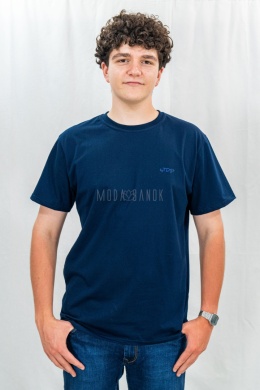 Granatowa klasyczna koszulka męska TDS - MODA SANOK