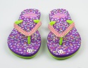 Fioletowe japonki z kwiecistym wzorem SUPER GEAR - MODA SANOK
