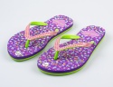 Fioletowe japonki z kwiecistym wzorem SUPER GEAR - MODA SANOK