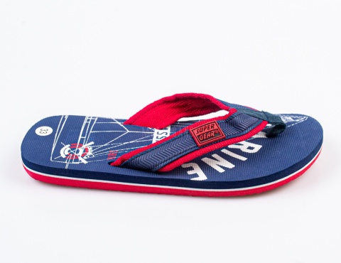 Granatowe japonki z czerwonymi detalami SUPER GEAR - MODA SANOK