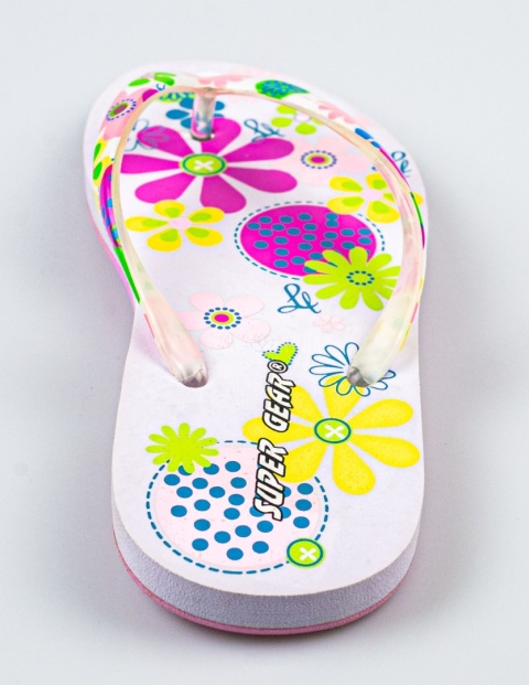 Japonki dziecięce z kolorowymi kwiatami SUPER GEAR - MODA SANOK