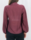 Koszula z bufiastymi rękawami w kolorze ciemnego bordo-Moda Sanok