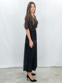 Elegancka sukienka z cekinową brązową górą i zwiewnym dołem – rozmiar uniwersalny Moda Sanok 