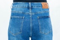 Spodnie damskie mom jeans ciemnoniebieskie z wysokim stanem - MODA SANOK