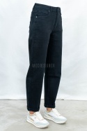 Spodnie jeansowe damskie Mom Fit w kolorze czarnym - MODA SANOK