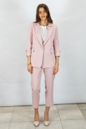 Elegancki komplet damski LAVINIA , w kolorze pudrowego różu - MODA SANOK