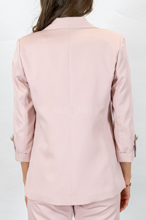Elegancki komplet damski LAVINIA , w kolorze pudrowego różu - MODA SANOK