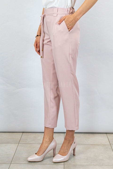 Elegancki komplet damski LAVINIA , w kolorze pudrowego różu - MODA SANOK