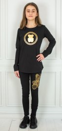 Czarna dziecięca bluzka złoty miś długi rękaw ŻAREK - MODA SANOK Czarna dziecięca bluzka złoty miś długi rękaw ŻAREK - MODA SANOK