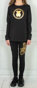 Czarna dziecięca bluzka złoty miś długi rękaw ŻAREK - MODA SANOK Czarna dziecięca bluzka złoty miś długi rękaw ŻAREK - MODA SANOK