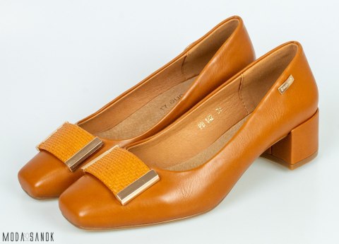 Damskie czółenka w kolorze camel - SERGIO LEONE - Moda Sanok Damskie czółenka w kolorze camel - SERGIO LEONE - Moda Sanok