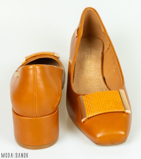 Damskie czółenka w kolorze camel - SERGIO LEONE - Moda Sanok Damskie czółenka w kolorze camel - SERGIO LEONE - Moda Sanok