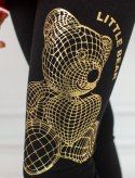 Dziewczęce Czarne leginsy ze złotym misiem Little Bear PIK Moda Sanok
