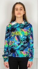 Kolorowa bluza dziewczęca z kapturem CARMEN - MODA SANOK Kolorowa bluza dziewczęca z kapturem CARMEN - MODA SANOK