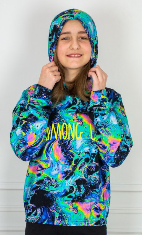 Kolorowa bluza dziewczęca z kapturem CARMEN - MODA SANOK Kolorowa bluza dziewczęca z kapturem CARMEN - MODA SANOK