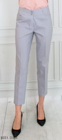 Spodnie MTM damskie eleganckie cygaretki 7/8 - jasny popiel - MODA SANOK Spodnie MTM damskie eleganckie cygaretki 7/8 - jasny popiel - MODA SANOK