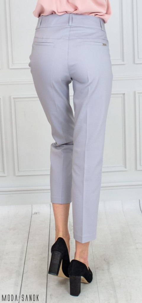 Spodnie MTM damskie eleganckie cygaretki 7/8 - jasny popiel - MODA SANOK Spodnie MTM damskie eleganckie cygaretki 7/8 - jasny popiel - MODA SANOK