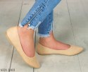 Beżowe zamszowe balerinki damskie MODA SANOK Beżowe zamszowe balerinki damskie MODA SANOK